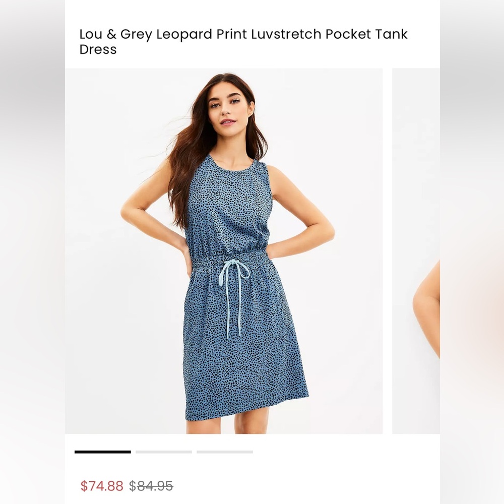 Lou &Grey Leopard Print Luvstretch Pocket tank dress. Worn maybe 3x.84.95 retail